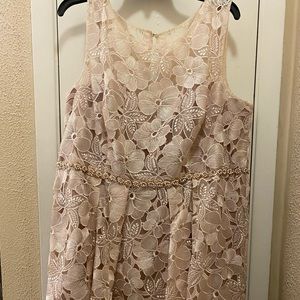 Pearl and Lace Plus Size Mini Dress